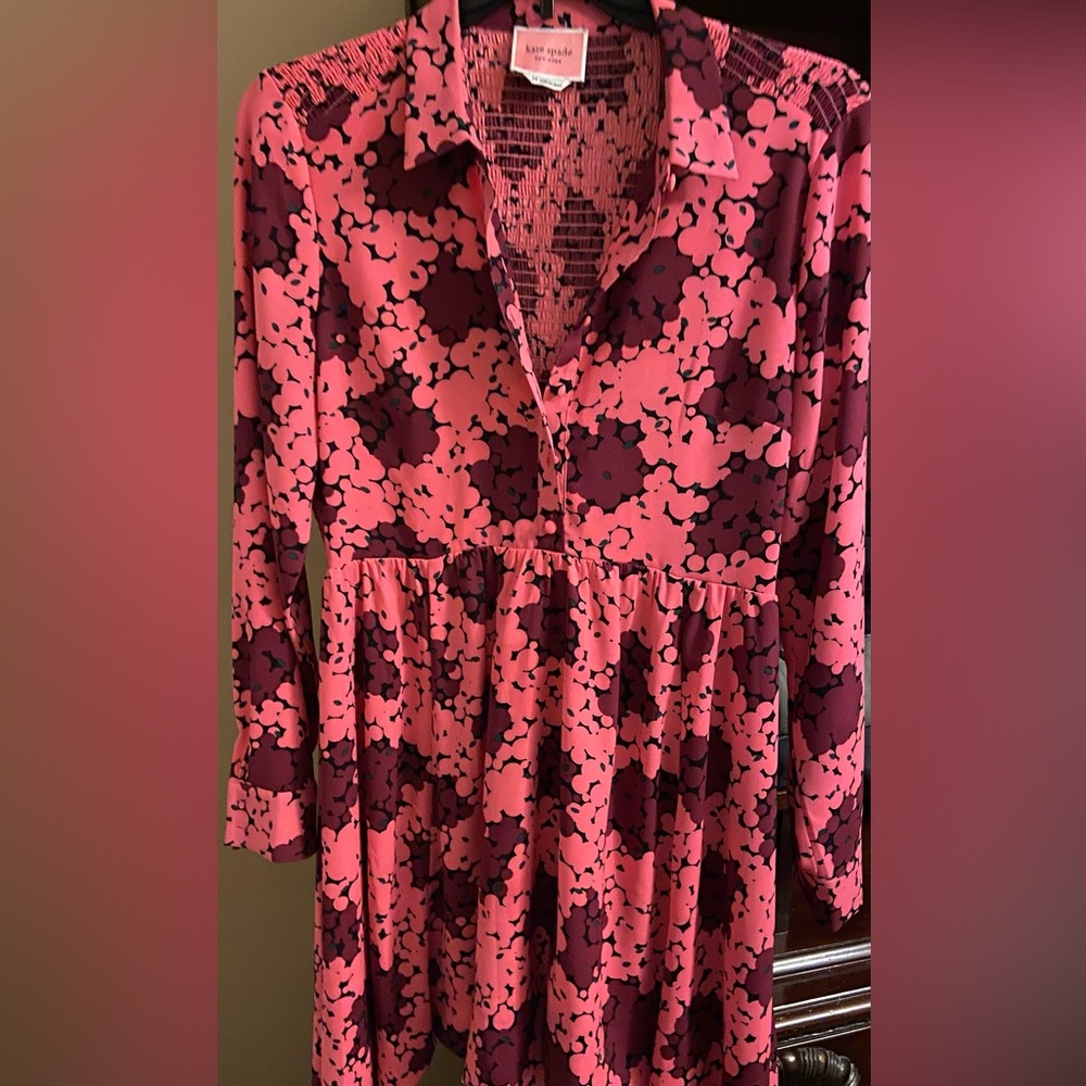Kate Spade New York dress Long sleeve with collar, buttons up front. Size 14,